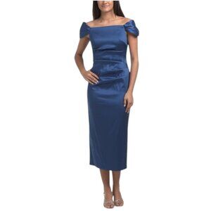 AIDAN MATTOX Off The Shoulder Midi Dress